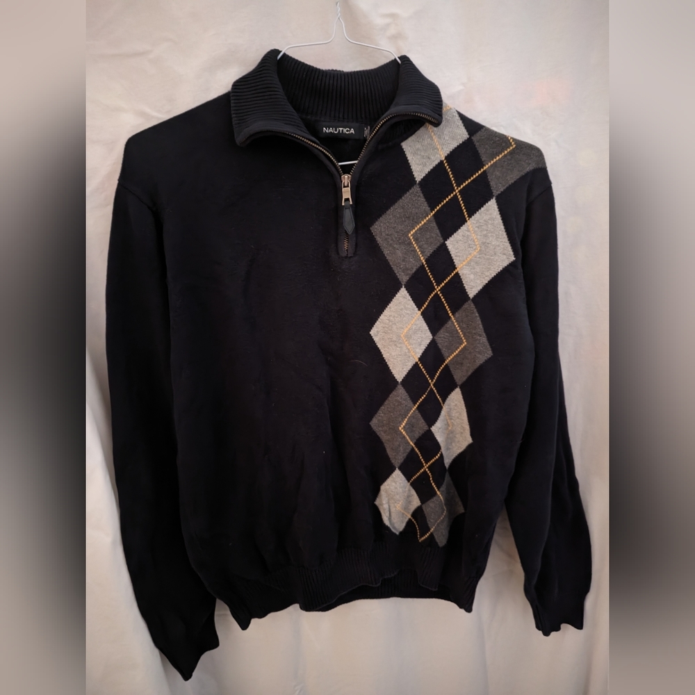 Nautica quarter zip argyle sweater